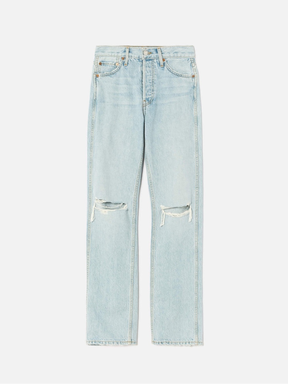 Re/Done High Rise Loose Jeans Color: Bleach Destroy Size 28